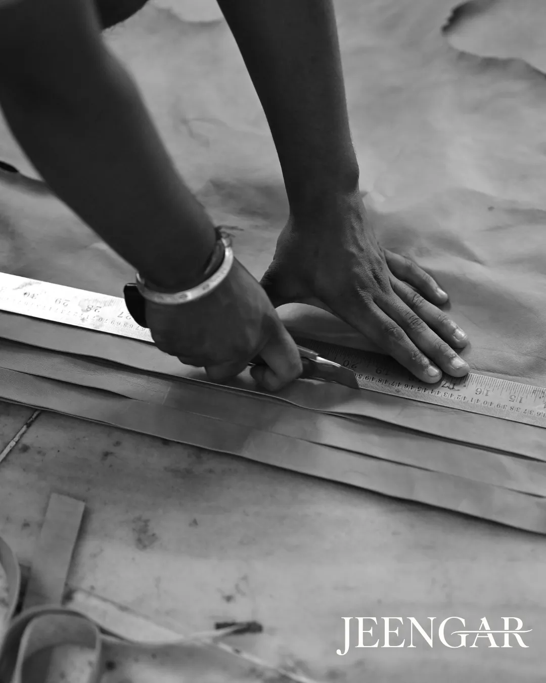 Hand-cutting leather panels